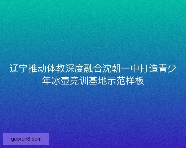 辽宁推动体教深度融合沈朝一中打造青少年冰壶竞训基地示范样板