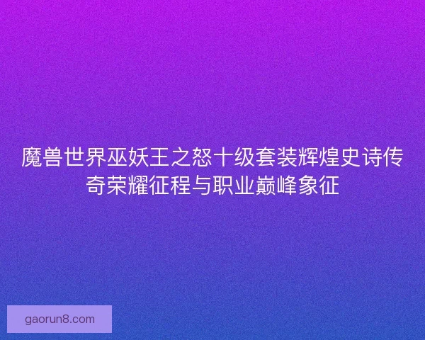 魔兽世界巫妖王之怒十级套装辉煌史诗传奇荣耀征程与职业巅峰象征